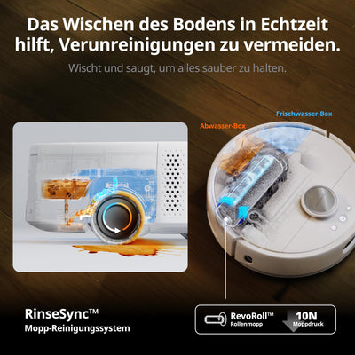 SwitchBot S10 Saugroboter mit Wischfunktion - Saugroboter mit Absaugstation für 70 Tage, Auto-Wasserfüllen & ablassen, Mopp-Selbsttrocknung & -Reinigung, Selbstleerung, 6500Pa, Funktioniert mit Alexa