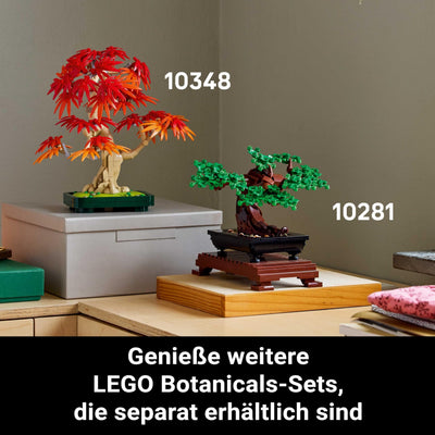 LEGO Botanicals Japanischer Roter Ahorn – Bonsai-Baum - Künstliche Pflanzen Bauset mit roten & orangen Blättern, Plus Schale - Home Dekor - Geschenkidee für Erwachsene - 10348