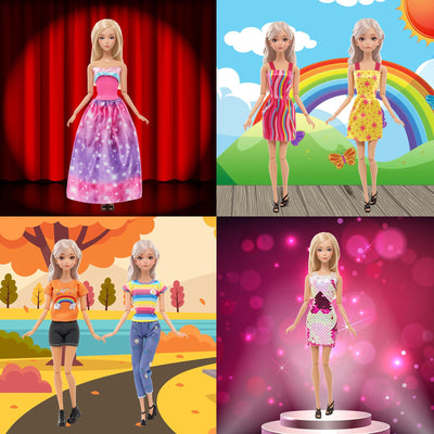 Miunana 15 Kleidung für Puppen = 9 Fashion Kleider 3 Tops 3 Hosen für 11,5 Zoll Mädchen Puppen Geschenk