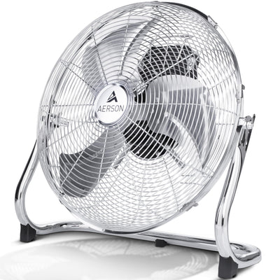 TRESKO AERSON Bodenventilator 50cm | Windmaschine mit 3-Leistungsstufen 120W | Standventilator | hoher Luftdurchsatz | robuste Metallausführung | Neigungswinkel ca. 110 Grad