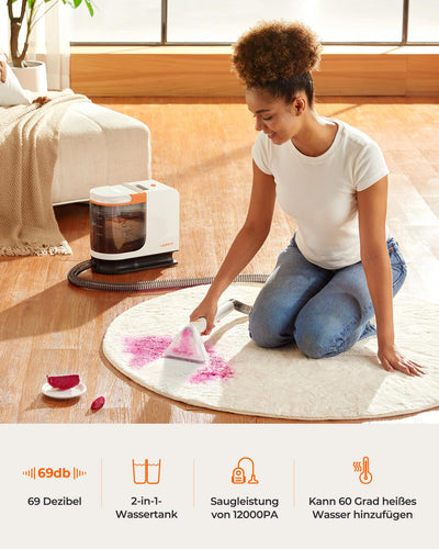 uwant B200 SE, Polsterreiniger gerät, Schwebemagnetmotor-Technologie, geeignet für die Reinigung von Sofas, Teppichen, Matratzen, 12000Pa, 69db