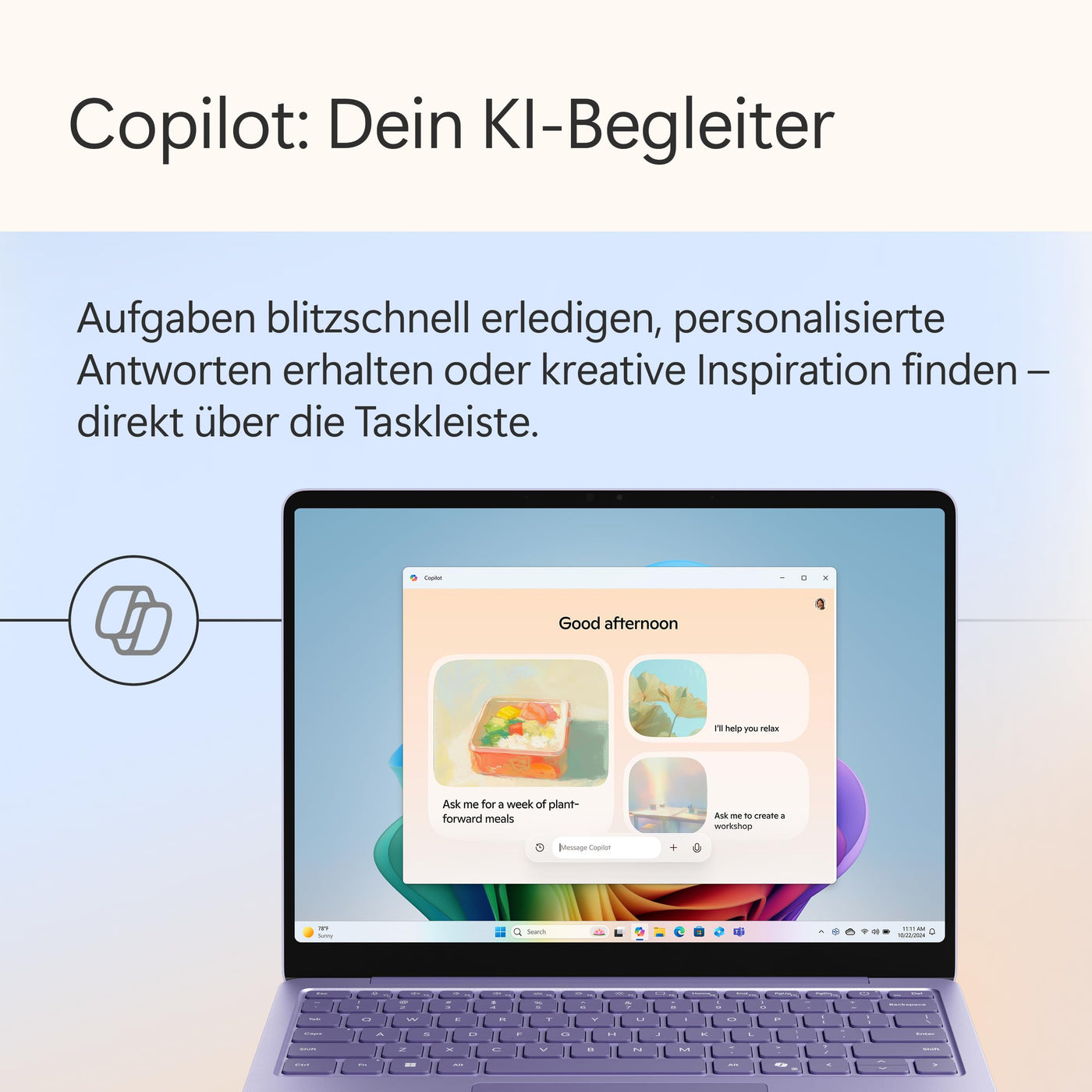 Microsoft Surface Laptop | Copilot+ PC | 13” LCD Touchscreen | Snapdragon® X Plus | 16GB RAM | 512GB Speicher | Neuestes Modell | Violett