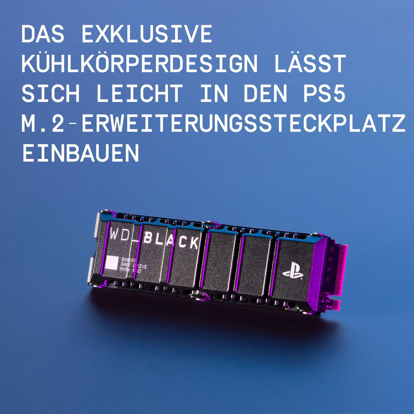 WD_BLACK SN850P 2 TB NVMe SSD Offiziell Lizenziert für PS5 Konsolen (interne Gaming SSD; optimierter Kühlkörper; PCIe Gen4 Technologie, bis zu 7.300 MB/s Lesen, M.2 2280)