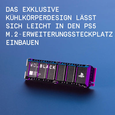 WD_BLACK SN850P 2 TB NVMe SSD Offiziell Lizenziert für PS5 Konsolen (interne Gaming SSD; optimierter Kühlkörper; PCIe Gen4 Technologie, bis zu 7.300 MB/s Lesen, M.2 2280)