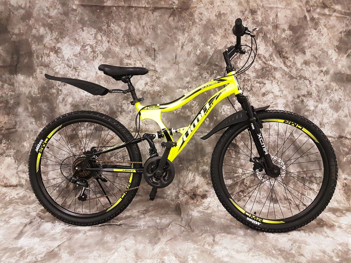 Generisch 24 Zoll MTB Albatros Vollgefedert, 21-Gang Kettenschaltung, Scheibenbremsen NEU 2459-GELB-SCHWARZ Bitte BEACHTEN AB 138 cm KÖPERGRÖSSE GEEIGNET !!!!!!!