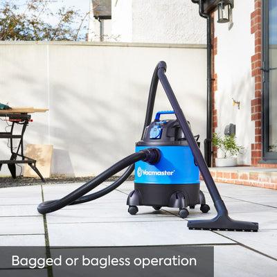 Vacmaster VQ1220PFC Nass Trockensauger Waschsauger Mehrzwecksauger Industriestaubsauger für Haus, Garage, Auto inkl. Patronenfilter, Vliesfilterbeutel 1250W 20L
