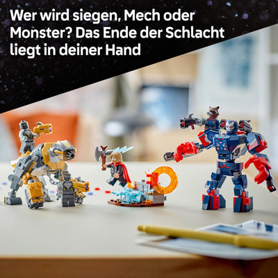LEGO ǀ Marvel Avengers: Endgame Thor vs. Chitauri Bauset - Superhelden Action mit dem Iron Patriot Mech und 7 Minifiguren - Geschenk für Jungen und Mädchen ab 8 Jahren - 76322