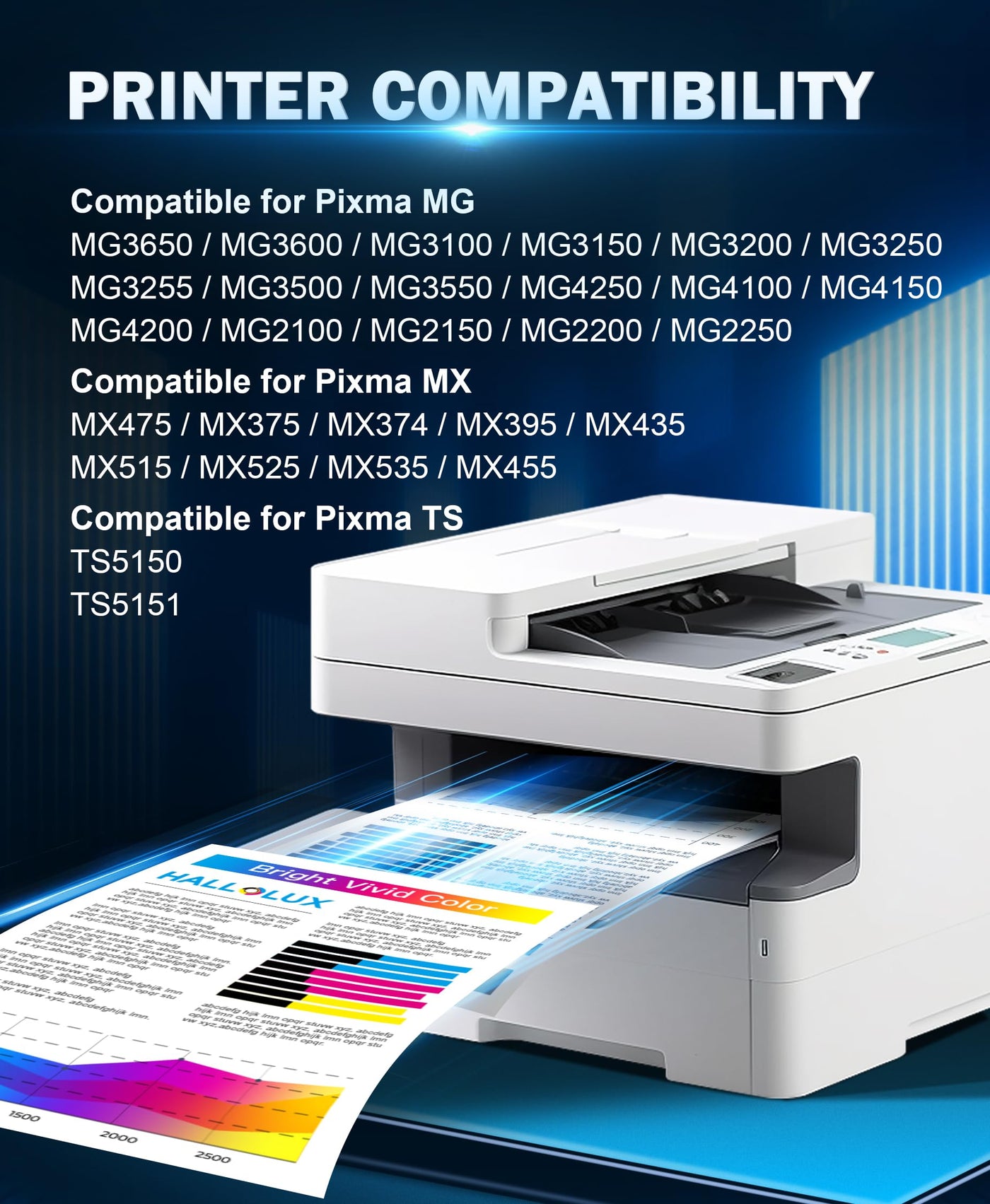 HALLOLUX 540XL 541XL PG540 CL541 Patronen Kompatibel für Canon Druckerpatronen 540 541 Multipack für Canon TS5150 Druckerpatronen Pixma TS5151 TS5100 MG3650S MG3650 MG3550 MX525 MG3150 MG3250