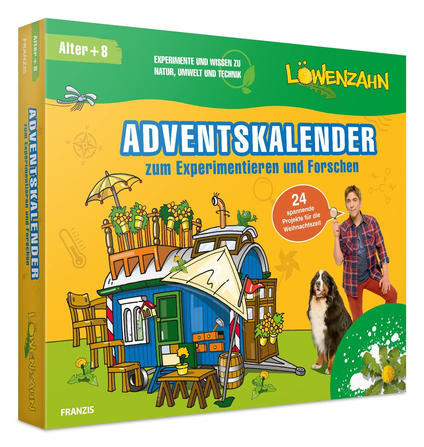 FRANZIS 67165 - Löwenzahn Adventskalender zum Experimentieren und Forschen, 24 spannende Projekte für die Weihnachtszeit, für Kinder ab 8 Jahren: Experimente und Wissen zu Natur, Umwelt und Technik