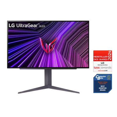 LG Electronics 27GS93QE-B.AEU UltraGear™ OLED Gaming Monitor 27", 2560 x 1440, 16:9, 0,03 ms GtG, 240 Hz, HDR10, DisplayHDR™400 TRUE BLACK, DCI-P3 98,5%, NVIDIA G-Sync™, AMD FreeSync™ - Schwarz