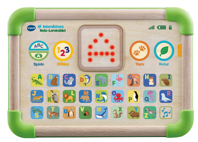 Vtech Baby Interaktives Holz-Lerntablet – Umweltfreundliches Kindertablet aus FSC®-zertifiziertem Holz – Leuchtende Touch-Oberfläche und Verschiedene Spielmodi – Für Kinder von 1-4 Jahren