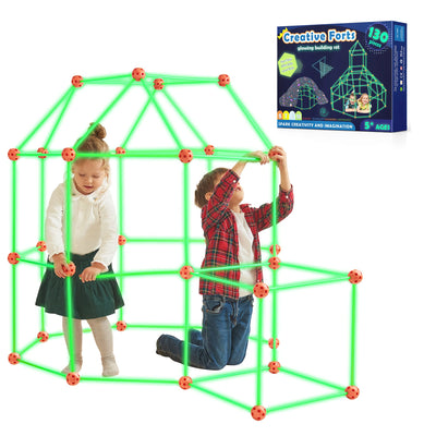 Tiny Land DIY Höhle Kinder Konstruktionsspielzeug - Im Dunkeln Leuchtendes, Outdoor Spielzeug für 5+ ahre alt Junge & Mädchen - 130PCS Kreatives Bauset Für Kinder Höhle Bauen Indoor