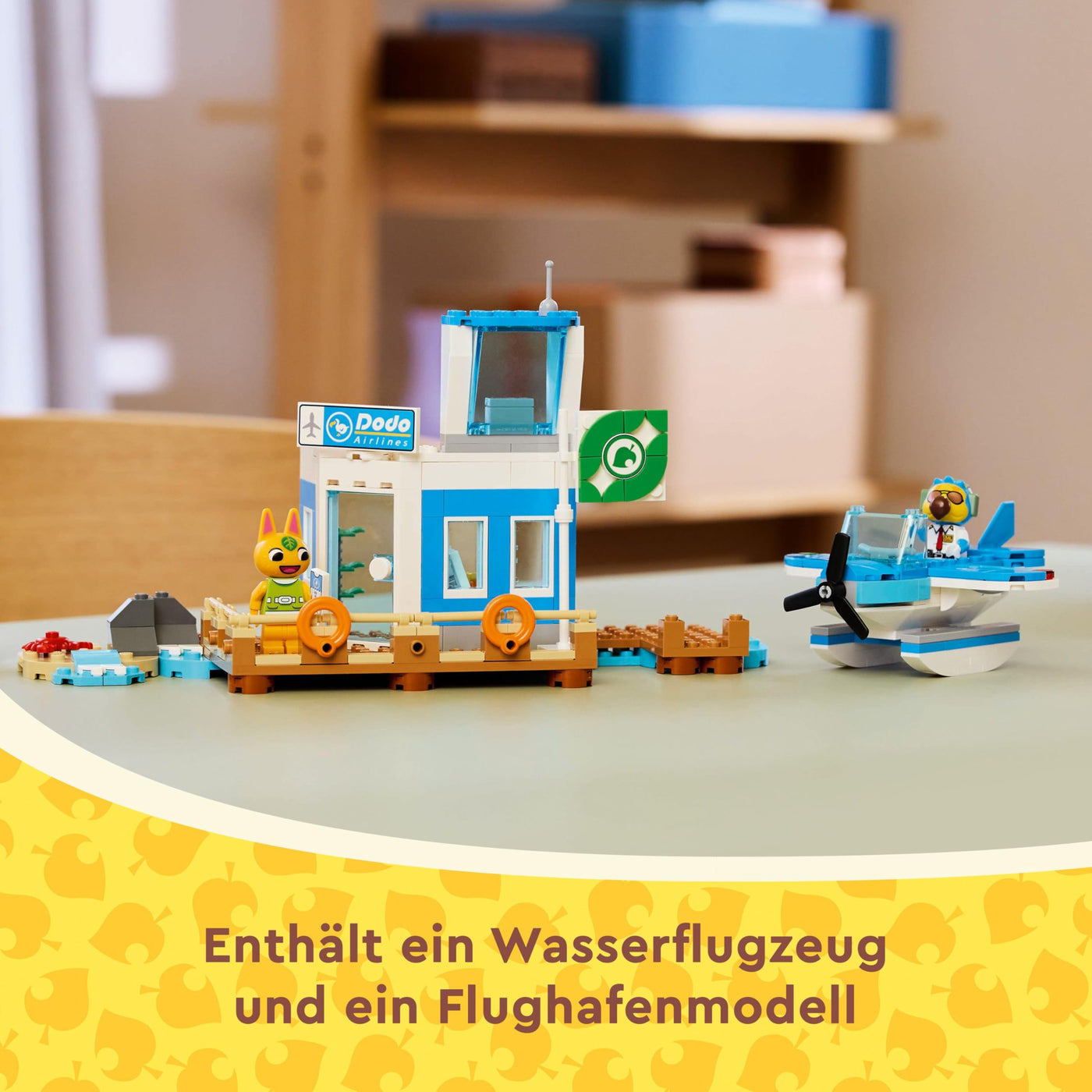 LEGO Animal Crossing Flieg mit Dodo Airlines, Videospiel-Spielset, Flughafen-Spielzeug, Wasserflugzeug und Pilot-Minifigur, Geschenk für Mädchen und Jungen ab 7 Jahren 77051