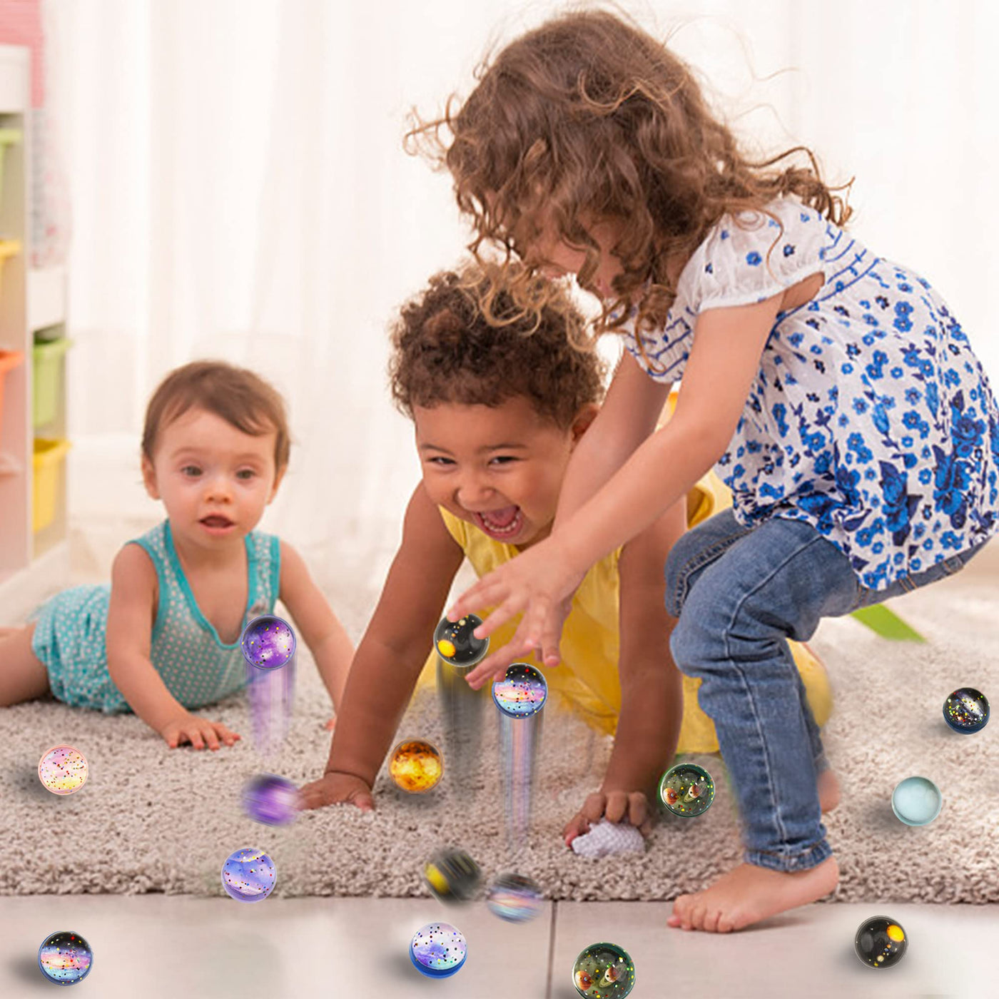 30 Stück Flummi Planeten, Flummies für Kinder, 32mm Flummis Kindergeburstag Mitgesbel Give aways Schultüte füllung Partygeschenke Gastgeschenk Gummiball Kinder Groß Set Pinata Adventskalender füllung