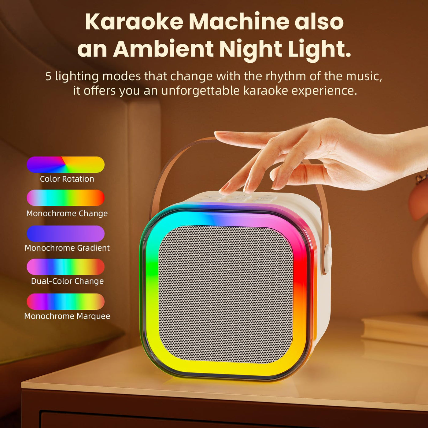 JYX Karaoke Maschine für Kinder mit 2 Karaoke Mikrofon, Mini Karaoke Anlage, Bluetooth Karaoke Lautsprecher Geschenk für Brithday, Kids Karaoke Set Box - Geschenke für Kinder 3-12 Jahre