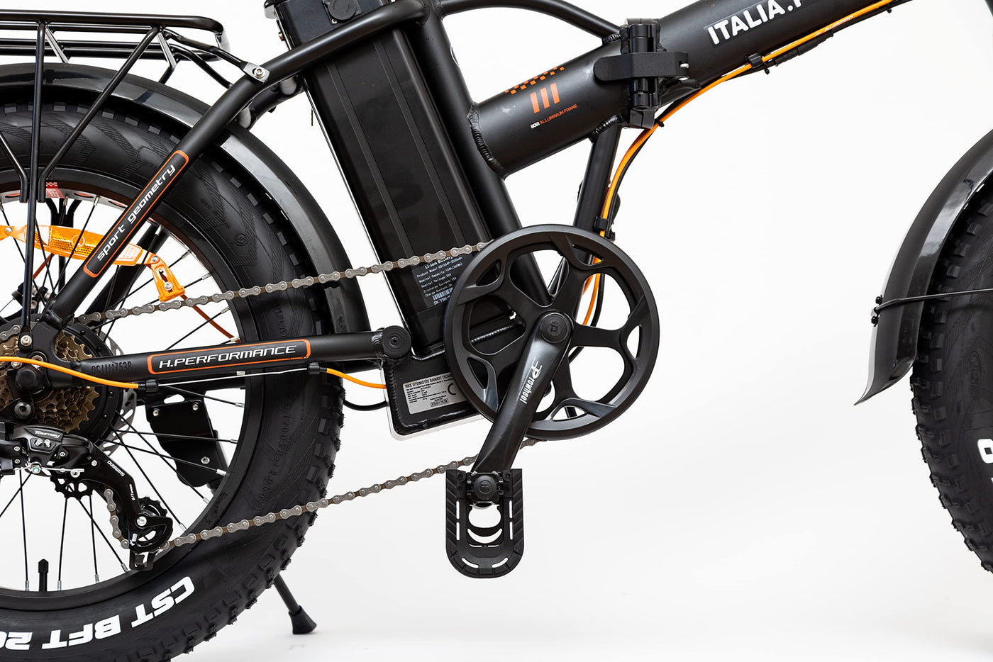 Italia Power - Off Grid Unisex Adulto, E-Bike Branch, Elektrofahrrad Fat, Erwachsene, Schwarz Bicicletta elettrica pieghevole, M