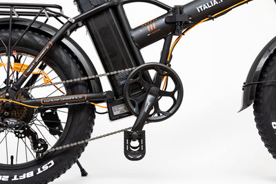 Italia Power - Off Grid Unisex Adulto, E-Bike Branch, Elektrofahrrad Fat, Erwachsene, Schwarz Bicicletta elettrica pieghevole, M