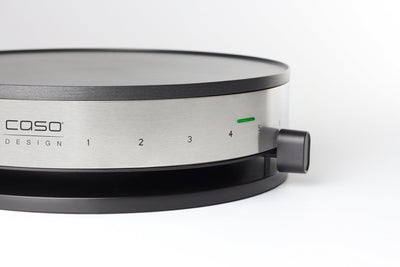 CASO CM 1300 - Crêpes Maker, extra große Backfläche (⌀ 33cm), hochwertige Antihaft‐Beschichtung, 8‐Hitzesstufen, praktischer Schieberegler, inkl. Teigverteiler und Crêpes‐Wender aus Holz