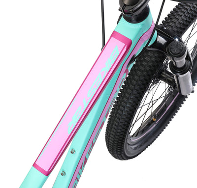 BIKESTAR Kinder Fahrrad Aluminium Mountainbike 7 Gang Shimano, Scheibenbremse ab 6 Jahre | 20 Zoll Kinderrad MTB | Mint Pink