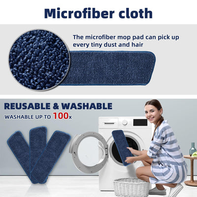 Bodenwischer mit Sprühfunktion，360 Grad Rotierender Sprühwischer mit 3 Waschbaren Mikrofaser Pads，500ML Wassertank，1*Mop-Halter，Wischmopp für Schnelle Reinigung Hartholz, Marmor, Laminat, Fliesen