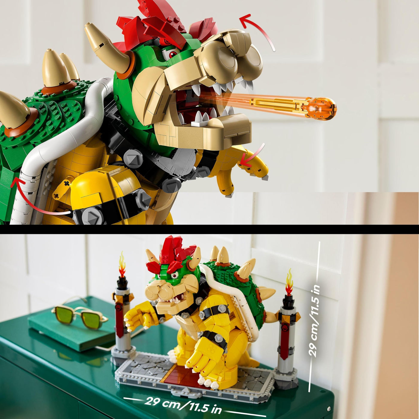 LEGO Super Mario Der mächtige Bowser, 3D-Modell-Bausatz, großes Set mit beweglicher Figur zum Sammeln, inkl. Duellplattform, Geschenkidee für Fans zum Austellen als Zimmer-Deko 71411
