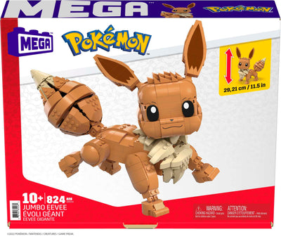 MEGA Construx GMD34 - Pokémon Jumbo Evoli (30cm), Bauset mit beweglicher Figur, Spielzeug ab 10 Jahren