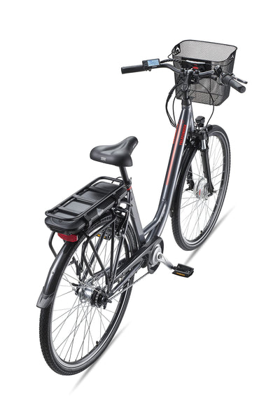 TELEFUNKEN E-Bike Elektrofahrrad Alu, mit 7-Gang Shimano Nabenschaltung, Pedelec Citybike leicht mit Fahrradkorb, 250W und 13Ah, 36V Lithium-Ionen-Akku, 28 Zoll, RC657 Multitalent anthrazit