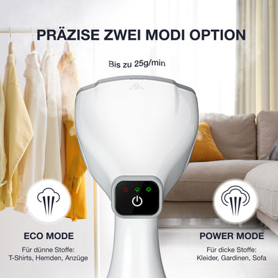 LEBENLANG Steamer Dampfglätter TESTSIEGER - 1500W & 300ml inkl. Bügelhandschuh & Aufsätze I Pro Dampfsteamer für Kleidung & Clothing I Dampfbügeleisen Stiemer Bügeleisen for Hand held steam iron & go