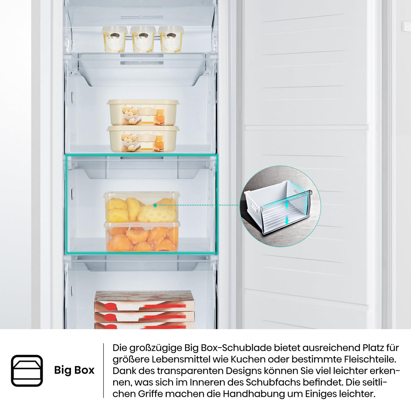 Hisense FV191N4AW2 Gefrierschrank/ TotalNoFrost/ SuperFreeze/ Türalarm/ Multiflow 360°/ BigBox/ 143,4 cm/ Gefrierteil 147 l/ 41 dB/ 205 kWh/Weiß