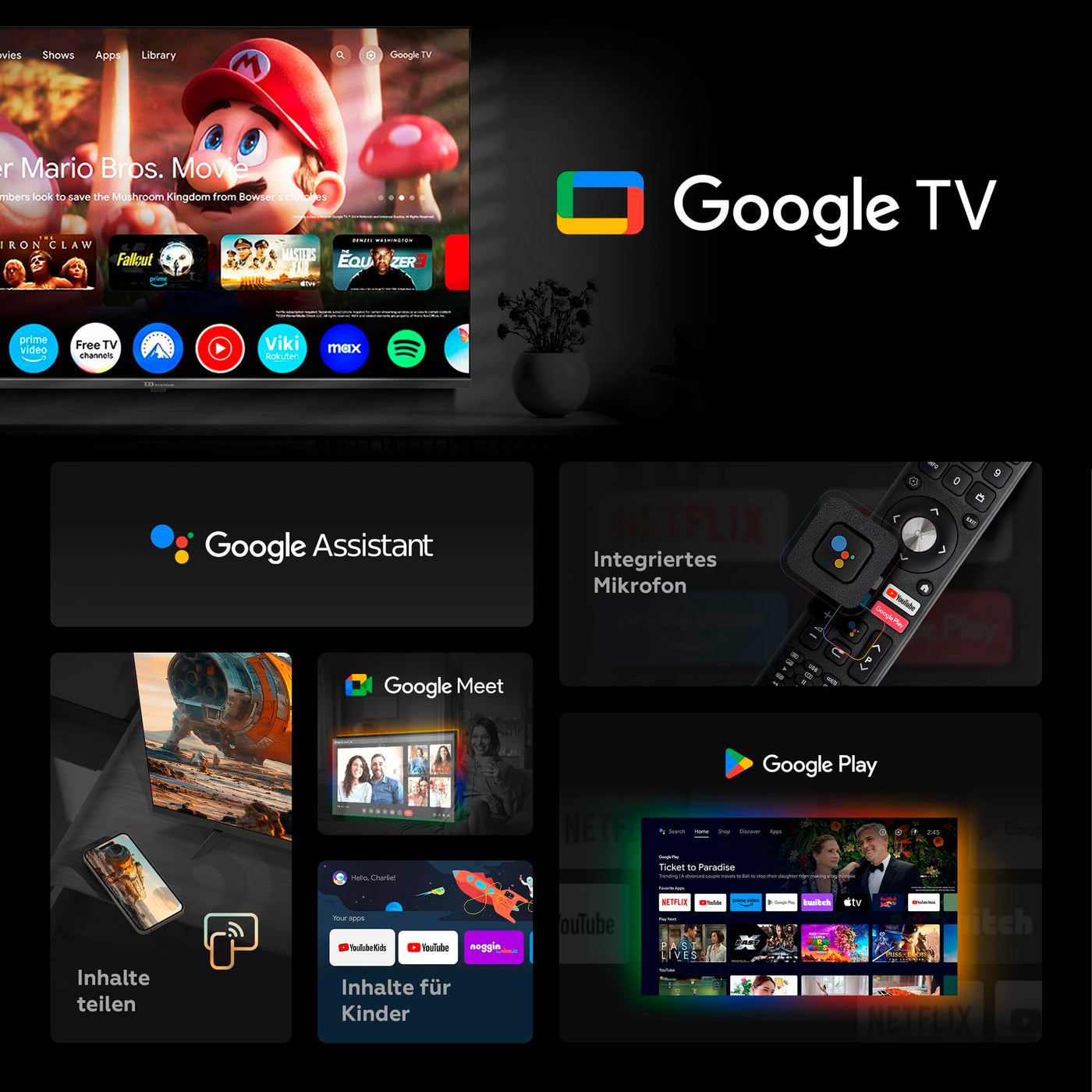 TD Systems - 32 Zoll Smart TV, Android GTV 14, HD DVB-T2/C/S2 Television, Modell 2025, Fernseher mit 2 Jahren Garantie - PRIME32C21GLE
