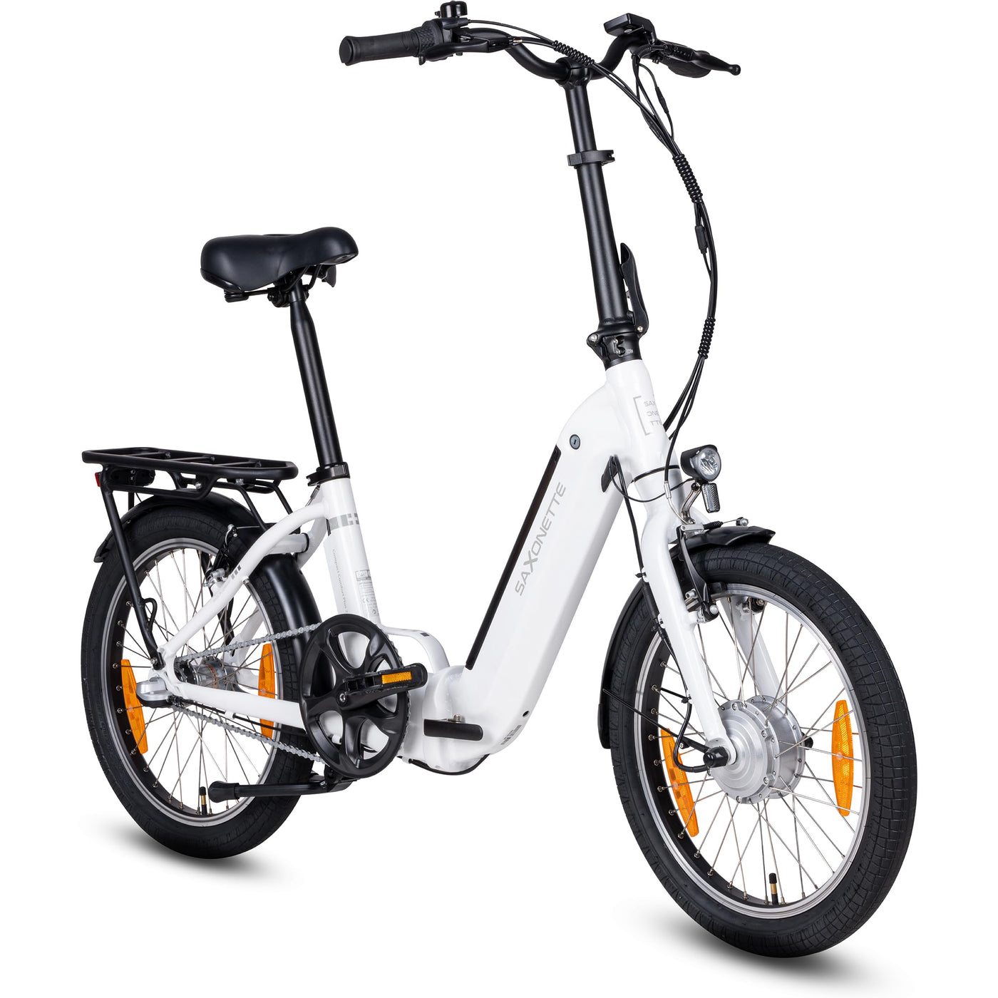 SAXONETTE E Bike Klapprad 20 Zoll mit Rücktrittbremse und nabenschaltung, E Fahrrad Herren mit 36V 11.4Ah 410Wh Akku, 80KM Lange Range, Elektrofahrrad Pedelec 25 km/h für Herren Damen