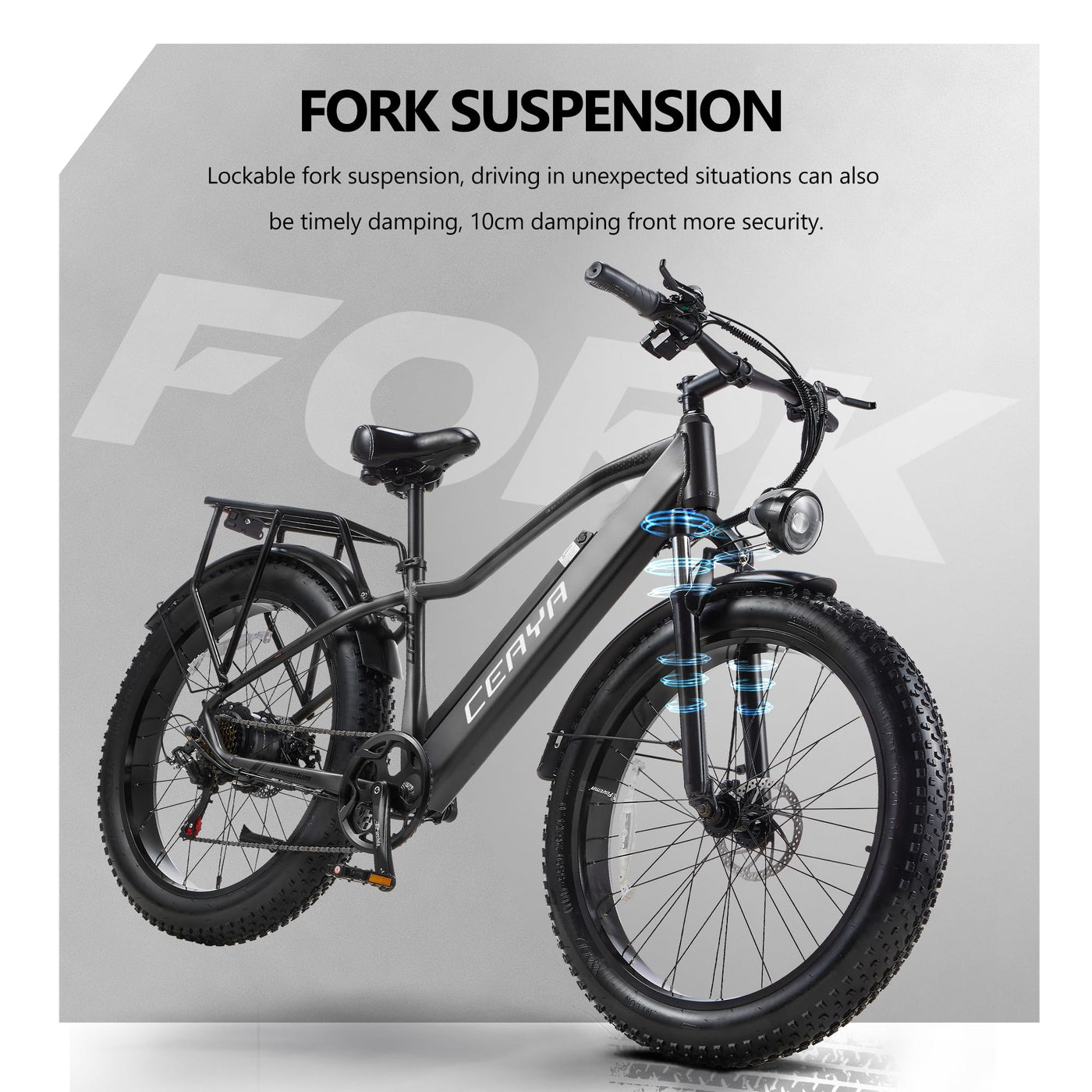 CEAYA Elektrofahrrad,E-Bike für Herren und Damen 26'' E-Mountainbike,48V20AH E Fahrrad,Pedelec Mit 𝟕-𝐆𝐚𝐧𝐠-𝐒𝐜𝐡𝐚𝐥𝐭𝐮𝐧𝐠,LCD Display,Fat Tire Elektro Fahrrad
