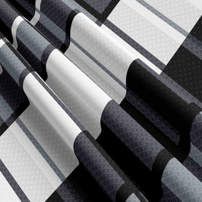 Leonado Vicenti Bettwäsche 135x200 4teilig Grau Schwarz Karo Bettbezug Kissenbezug Schlafzimmer Set Knitterfrei