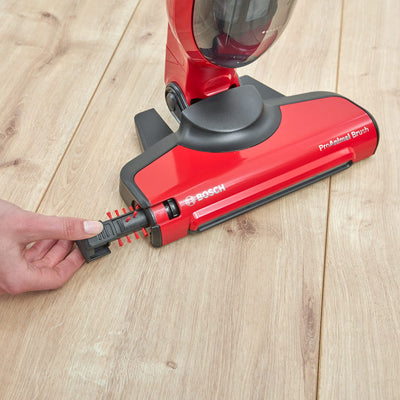 BOSCH BBH3ZOO28 Flexxo Zoo'o 2in1 Akku- und Multifunktions-Besensauger - 2 Geschwindigkeiten - 28 V - 55 Min. Laufzeit - Rot