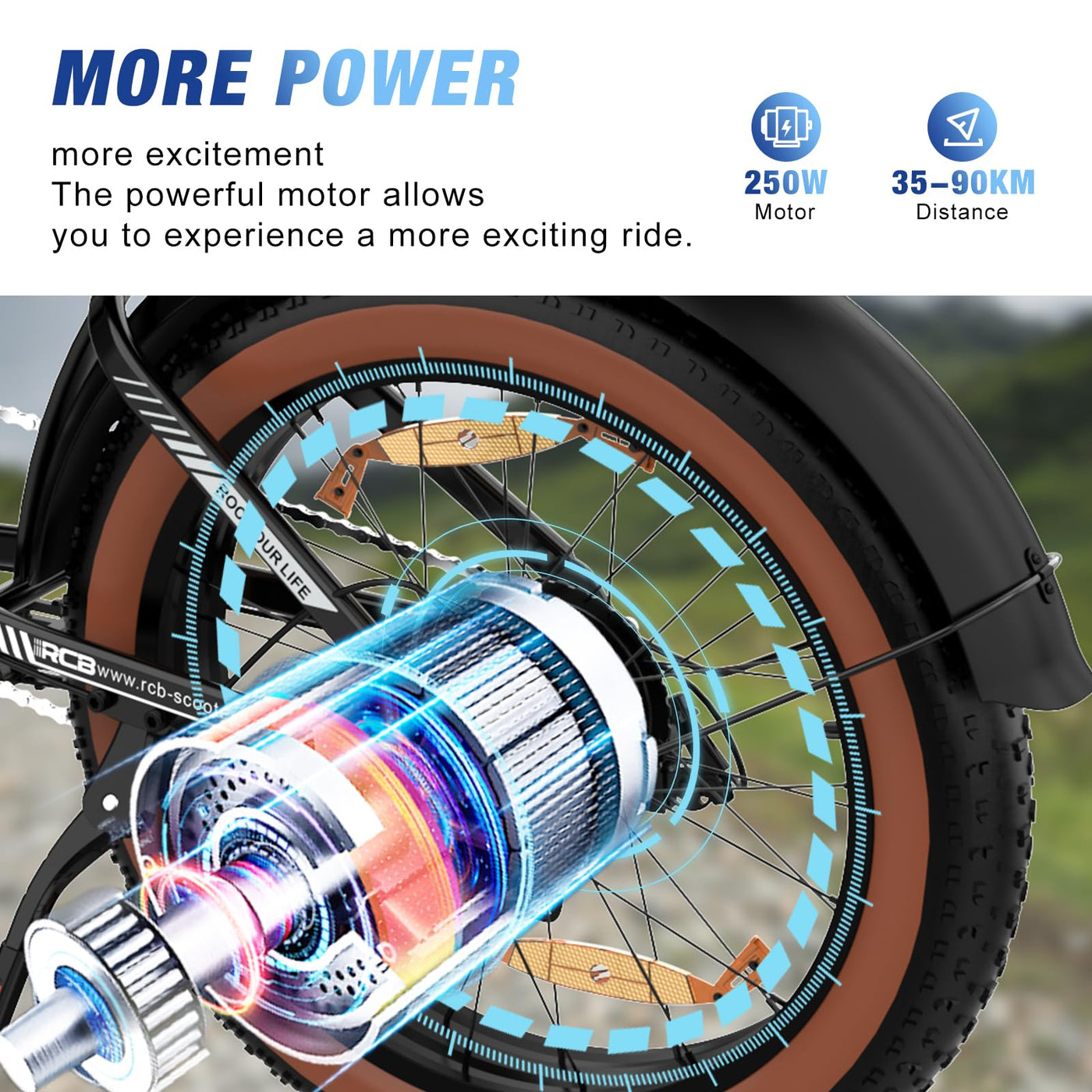 RCB 20'' E Bike, Elektrisches Mountainbike für Erwachsene, Pendel-Elektrofahrrad mit Abnehmbarem 48-V-15-Ah-Akku, Reichweite 35-90 km