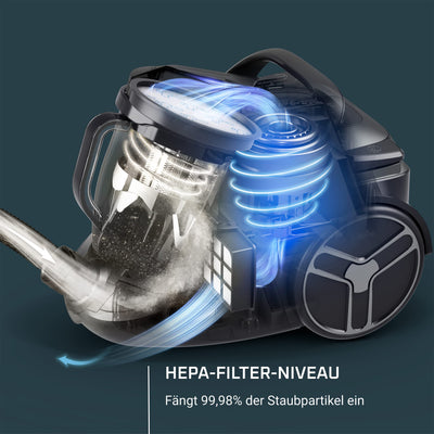 Rowenta RO7954 Silence Force Cyclonic Effitech, beutelloser Bodenstaubsauger, Schwarz/Roségold, 2.5 liters, 59 Dezibel