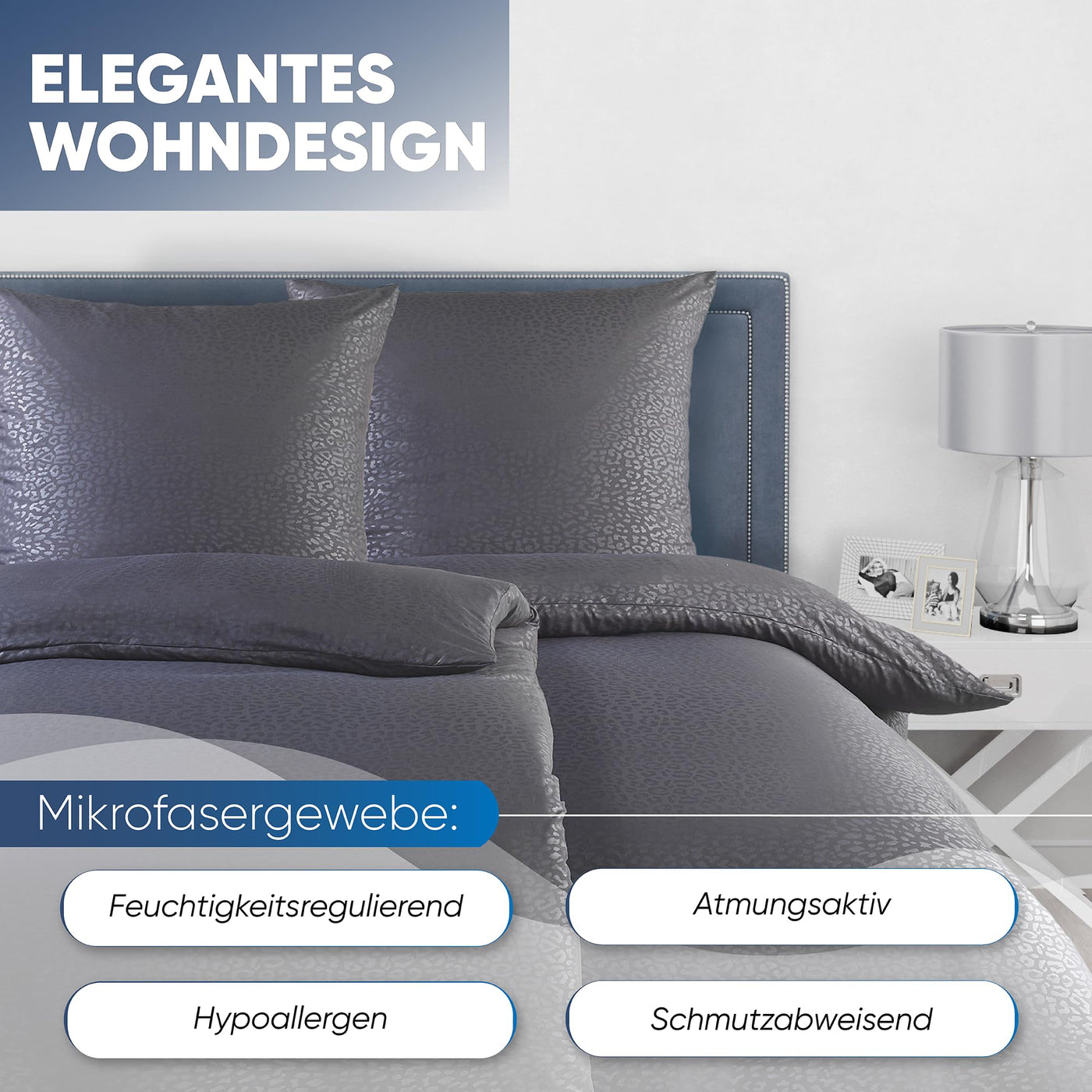 MALIKA® Bettwäsche Prägedruck 135x200 4 teilig | ÖkoTex Zertifiziert & für Allergiker geeignet |Bettwäsche Set mit je 2 Bettbezügen 135 x 200 & 2 Kissenbezügen 80x80