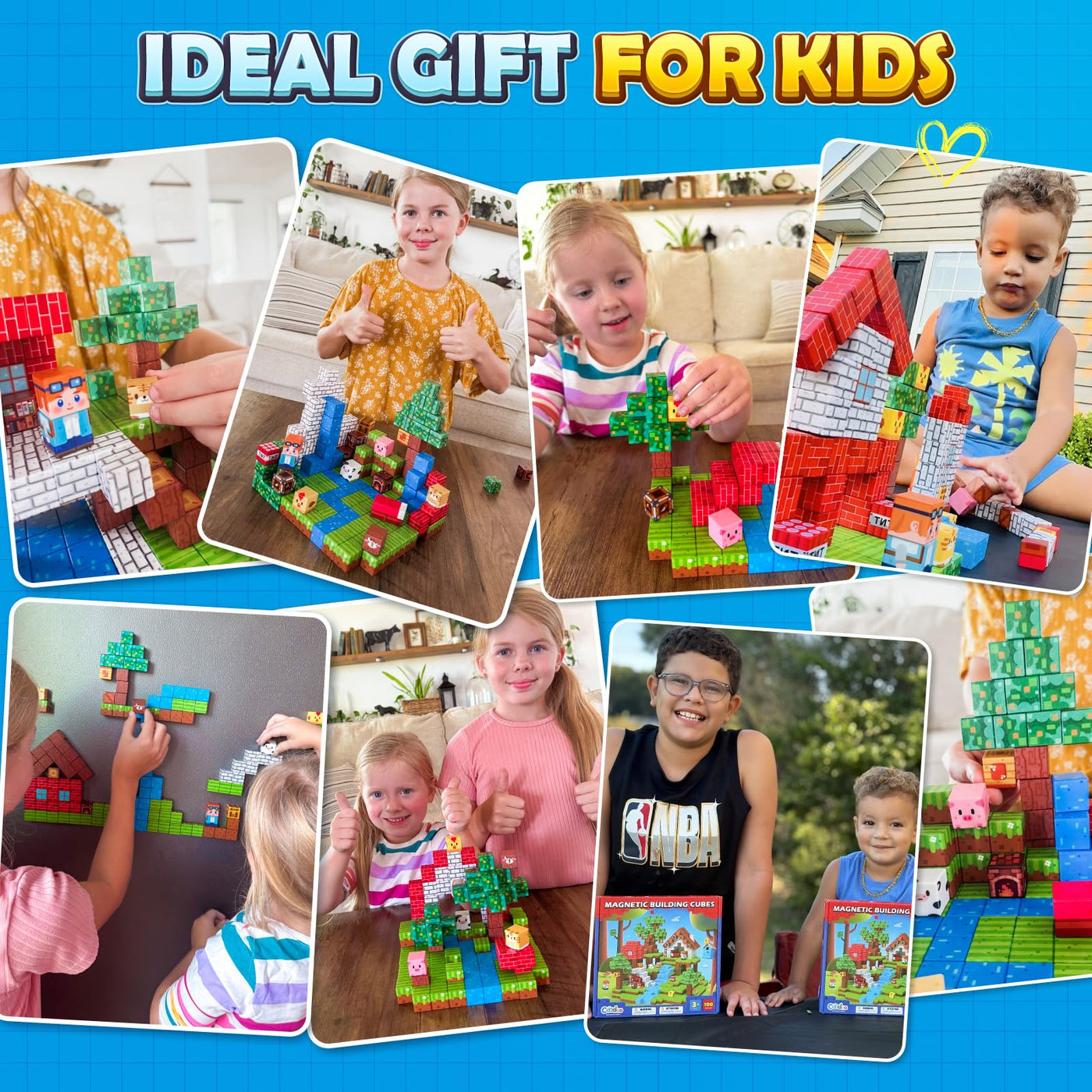 Magnetische Bausteine STEM Montessori Spielzeug für Kleinkinder und Kinder ab 3 Jahre, Vorschule Sensorische Magnetbausteine Kinderspielzeug, Magnetische Fliesen Geschenke für Mädchen und Jungen