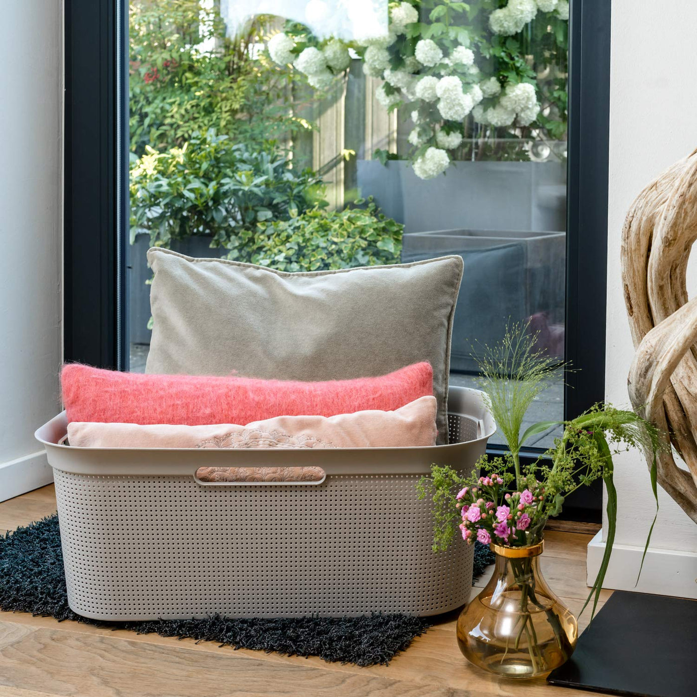 Rotho Brisen 4er-Set Wäschekorb 40l, Kunststoff (PP) BPA-frei, blau, 4 x 40l (59.6 x 39.6 x 23.2 cm)… (Beige)