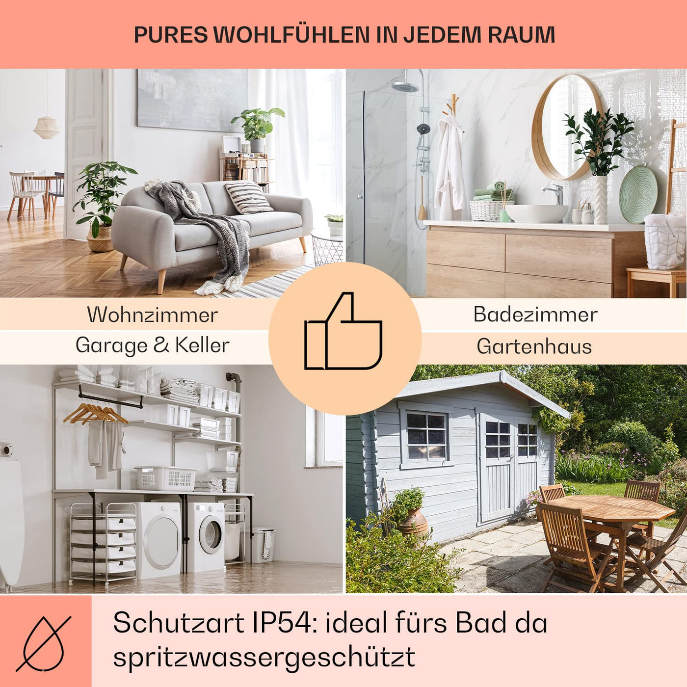 Klarstein Air Infrarotheizung, Infrarot Heizung mit Fernbedienung, Erkennung Offener Fenster, Infrarotheizung mit Thermostat, Sparsame Heizung zur Wandmontage, CO2-Freie Elektroheizung 360 Watt