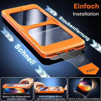 TOCOL für iPhone 16 Pro für Panzerglas, Full Screen Stoßfest Schutzglas Auto-Installation 9H Härte folie Kratzfest Anti-Fingerabdruck Anti-Öl Anti-Bläschen Schutzfolie für iPhone 16 Pro, 2 Stück
