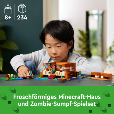 LEGO Minecraft Das Froschhaus - Spielzeug mit Boot, Tierfiguren & Zubehör - Gaming Spielset mit Ruderboot, Ofen, Kuchen und Honig - Gamer Geschenk für Jungen & Mädchen ab 8 Jahren - 21256