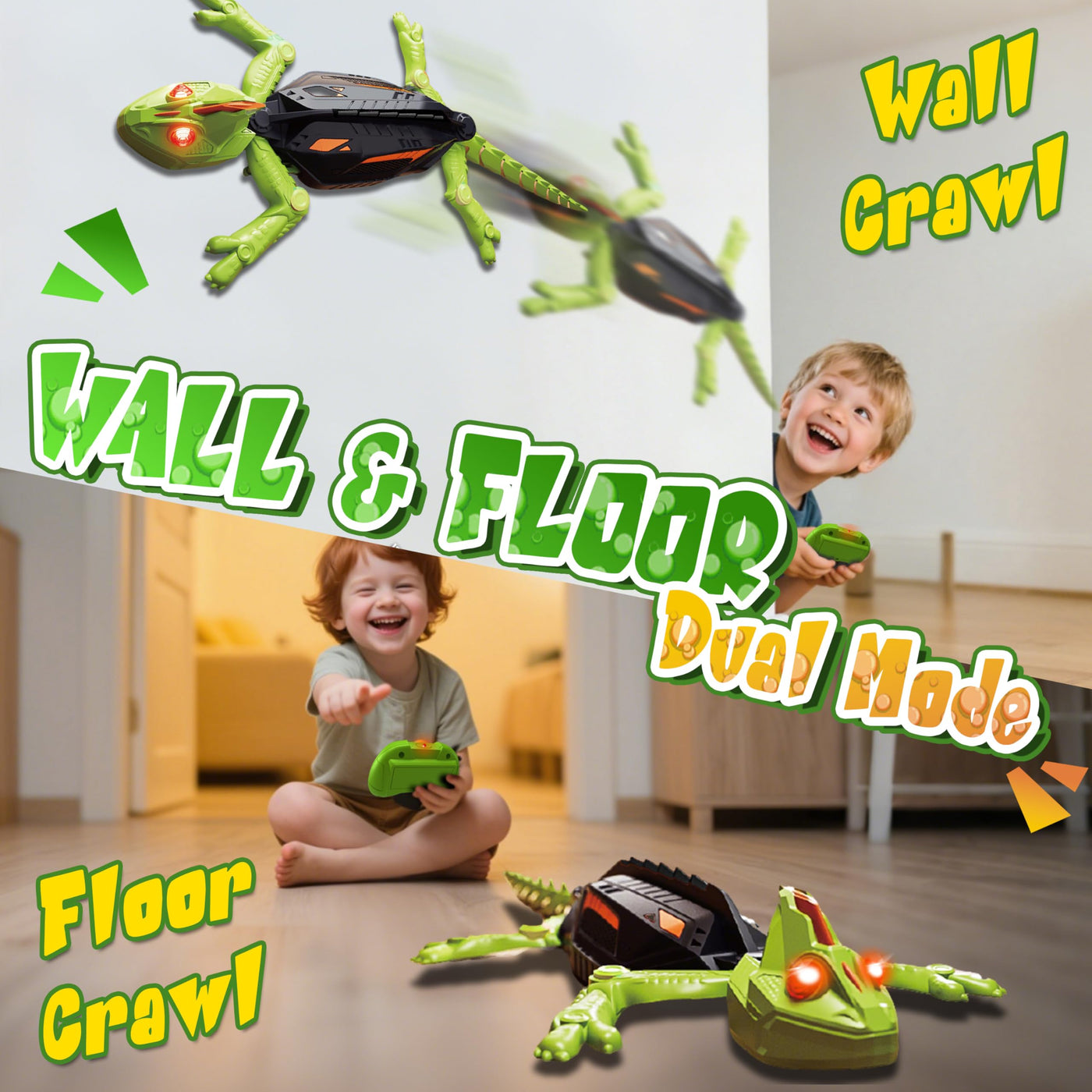 Wall Crawler Chamäleon Spielzeug, Wiederaufladbar Ferngesteuert Gecko, Eidechse Roboter mit leuchtenden LED-Augen, Kinder Spielzeug, Geschenk Jungen Mädchen 3 4 5 6 7 8+ Jahre [Verbesserte Version]