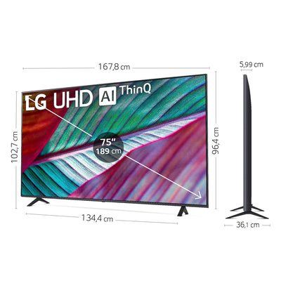 LG 75UR78006LK 190 cm (75 Zoll) UHD Fernseher (Active HDR, 60 Hz, Smart TV) [Modelljahr 2023]
