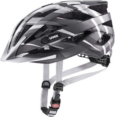 uvex air wing cc - leichter Allround-Helm für Damen und Herren - individuelle Größenanpassung - waschbare Innenausstattung - black - silver matt - 52-57 cm