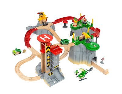 BRIO World 36010 Gebirgs-Frachten Set Deluxe - Eisenbahn-Spaß auf Mehreren Ebenen mit viel Zubehör - Viele Spielmöglichkeiten durch frei kombinierbare Elemente - Empfohlen für Kinder ab 3 Jahren