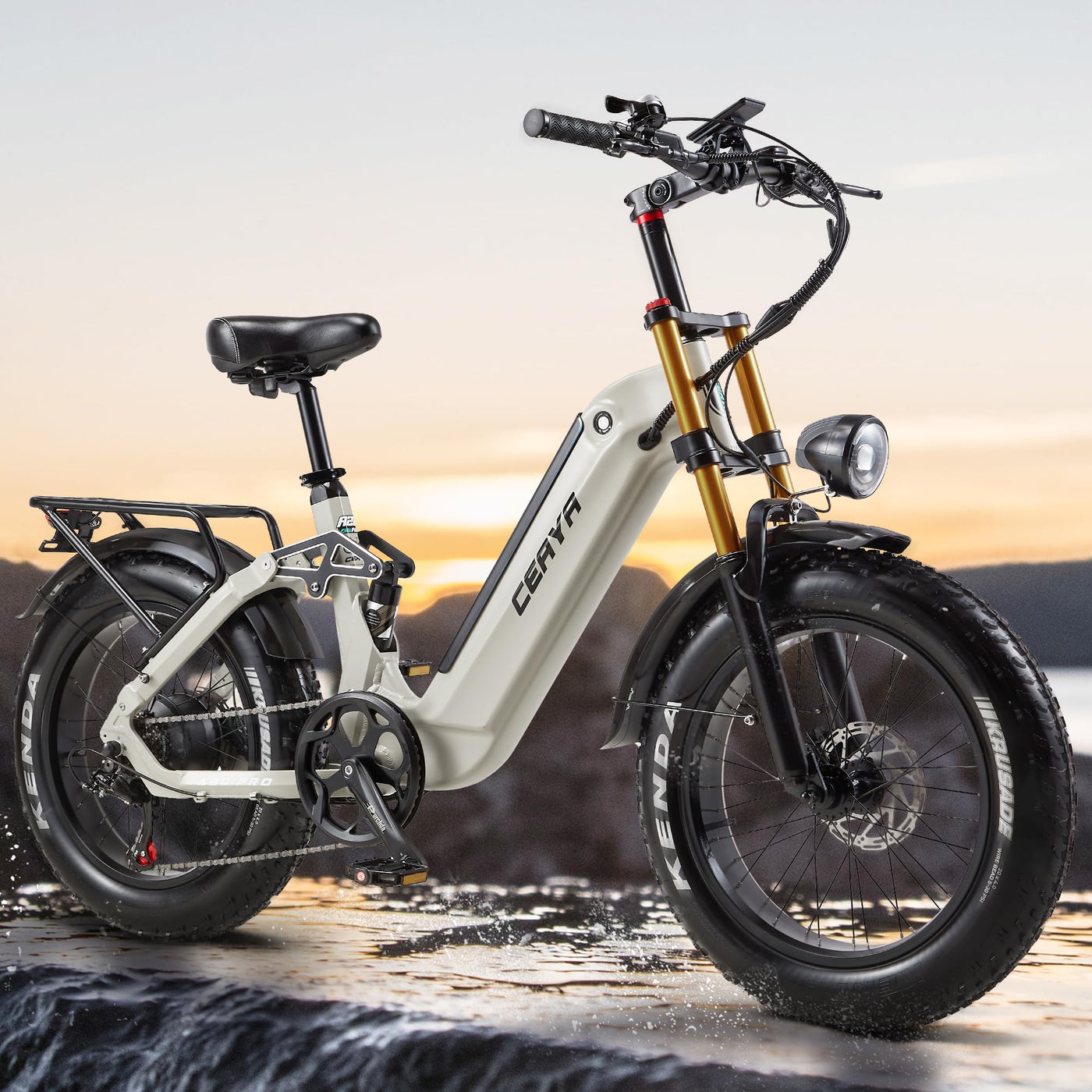 VOZCVOX E Bike Herren Elektrofahrrad E-Mountainbike 20 Zoll Fatbike 48V 20Ah Akku E-Bike mit Vollfederung 7-Gang 25km/h Ebike,Reichweite bis zu 70km A20 PRO