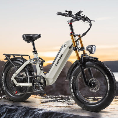 VOZCVOX E Bike Herren Elektrofahrrad E-Mountainbike 20 Zoll Fatbike 48V 20Ah Akku E-Bike mit Vollfederung 7-Gang 25km/h Ebike,Reichweite bis zu 70km A20 PRO