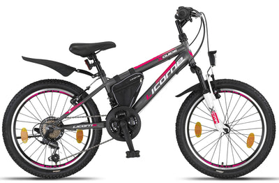 Licorne Bike Guide Premium Mountainbike in 20, 24, 26, 27.5 und 29 Zoll Fahrrad für Mädchen Jungen Herren und Damen (20 Zoll, Anthrazit)