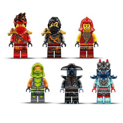 LEGO NINJAGO Ninja-Actionflitzer - 3-in-1-Spielzeug mit 2 Ninja-Bikes, 1 Jet und 6 Minifiguren, einschließlich Kai und Frak - Aufstieg der Drachen Geschenk für Jungen ab 8 Jahren - 71844